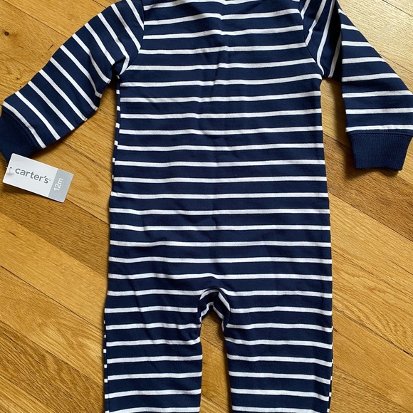 NWT: Carter’s One Piece Romper in Navy Stripe - Picture 4 of 6